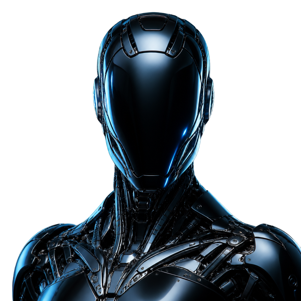 Androide de IA representando a criação automática de conteúdo do Virion AI